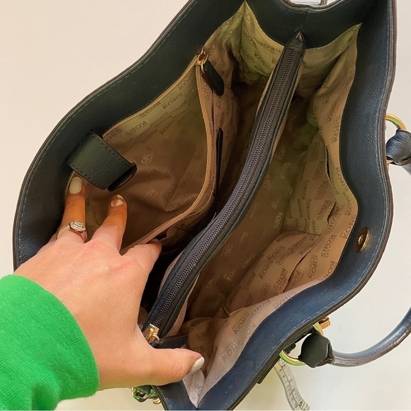 Michael Kors Navy Blue Hamilton Satchel Purse - Picture 6 of 14